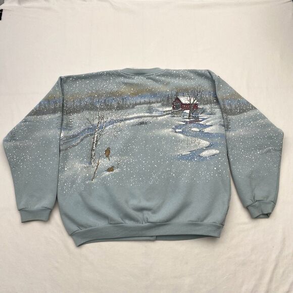 Vintage Artisans Sunschein Designs Cardigan Sweatshirt Grandma Blue Size Large - Picture 4 of 11